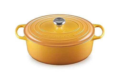 le creuset gusseisen bräter oval 31 cm 6,3 l für induktion und alle herdarten, nectar