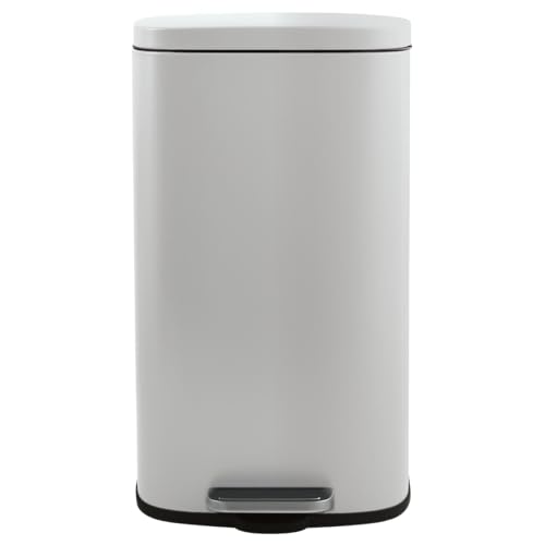 Produktbild: spirella akira treteimer 50 l edelstahl mattweiß slow-close deckel anti-fingerprint 42,729,764,3 cm