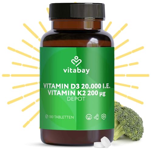 vitabay vitamin d3 k2 hochdosiert 20000 ie vegan laborgeprüft 180 tabletten