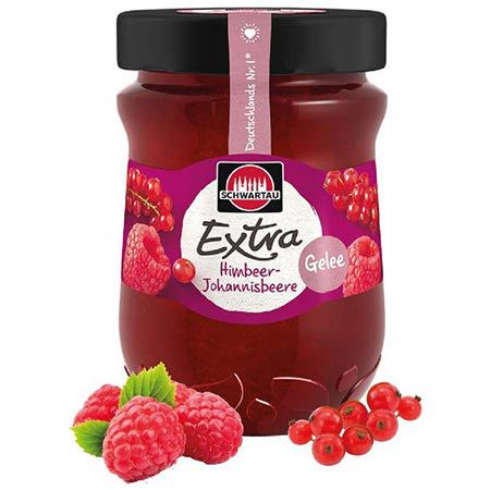schwartau extra himbeer johannisbeere gelee 340g 1,97 statt 3