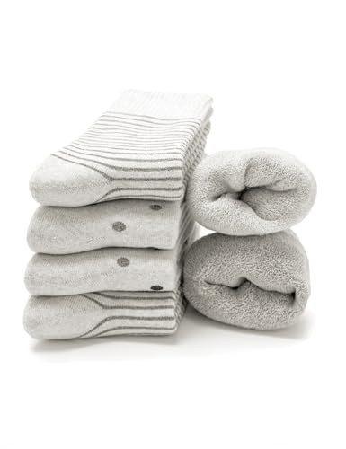 Occulto Damen Thermosocken 80% Baumwolle 6er Pack Grau Punkte 39-42