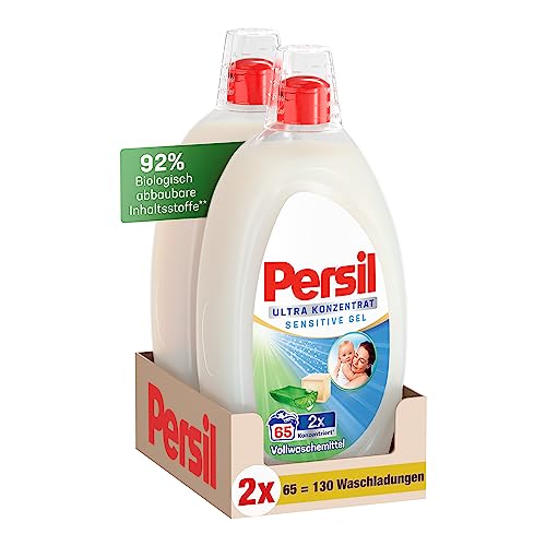 persil ultra concentrate sensitive gel, flüssigwaschmittel für allergiker, 130 waschladungen