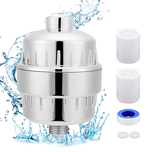 aceshop duschfilter 20 stage wasserenthärter mit 2 kartuschen für hartes wasser