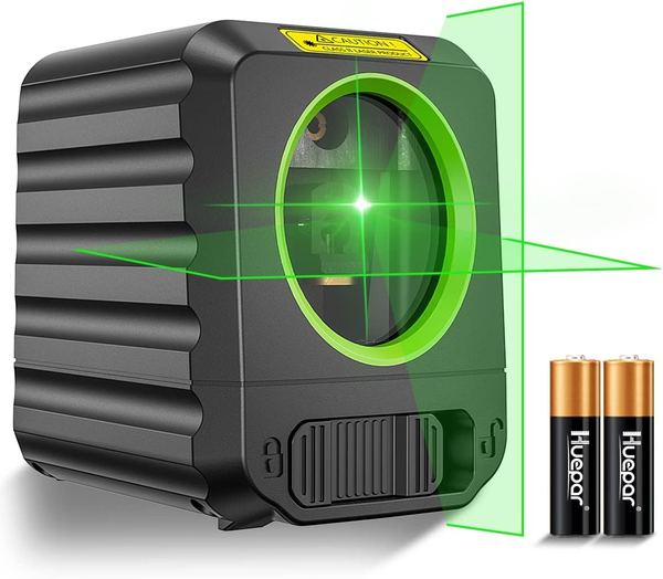Kreuzlinienlaser Huepar B011G, Selbstnivellierend, 360 Drehbar, Wasserwaage