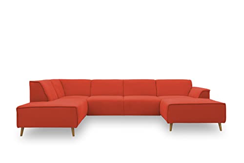 skandinavische wohnlandschaft domo collection jules fk u-form sofa orange 333 x 191 x 81 cm