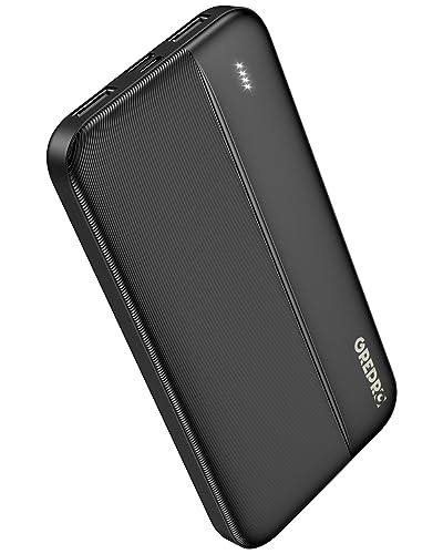 Powerbank 10000mAh von GREPRO, tragbare Ladegerät für Smartphones und Tablets