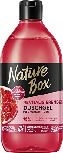 nature box duschgel granatapfel mit kaltgepresstem öl, 385 ml, 100 % recycelte flasche