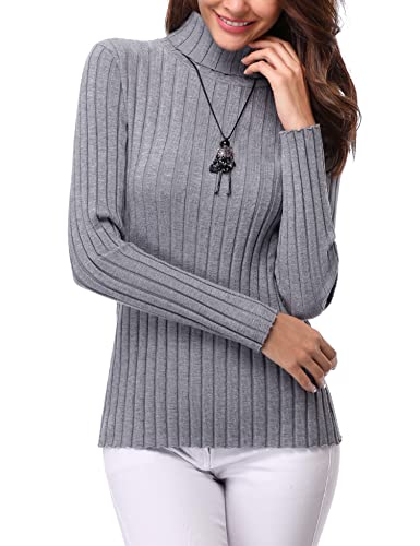 gyabnw rollkragenpullover damen elegant grau langarm casual feinstrickpullover business