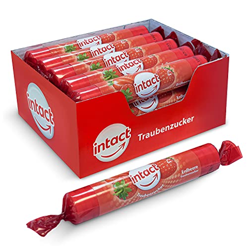 traubenzucker bonbons erdbeere intact rolle 15 st 100% vegan multipack 15 x 40g