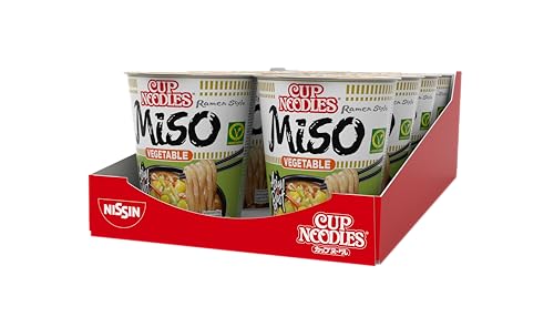 Nissin Cup Noodles Veggie Miso 8er Pack Instant-Nudeln mit Gemüse 8 x 67 g