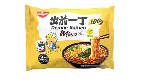 nissin demae ramen miso instantnudeln 100g vegan asiatische gewürze schnell zubereiten