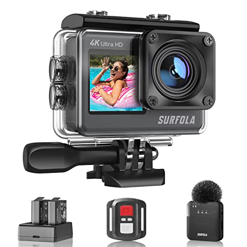 4K action cam unterwasser mit wifi, 40m wasserdicht, 170 weitwinkel, 2 batterien