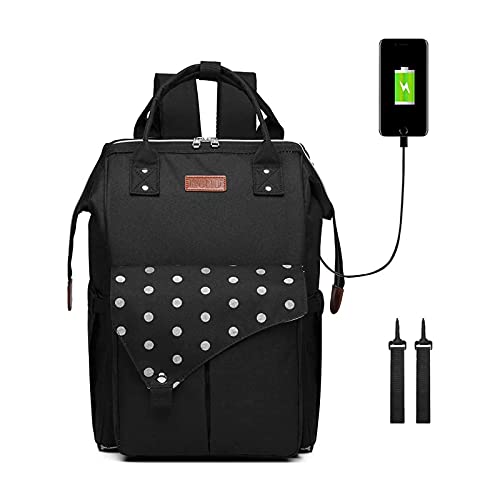 kono wickeltasche rucksack wasserdicht multifunktional mit usb und kinderwagengurten schwarz