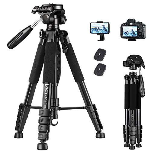 Victiv Kamera Stativ 52-185cm, leichtes Aluminium Dreibeinstativ für DSLR und Smartphone