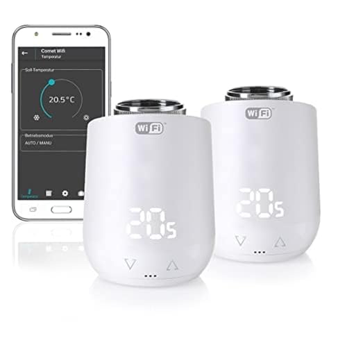 Eurotronic Comet Wifi Heizkörperthermostat 2er Set M30 x 1,5 mm Alexa-kompatibel
