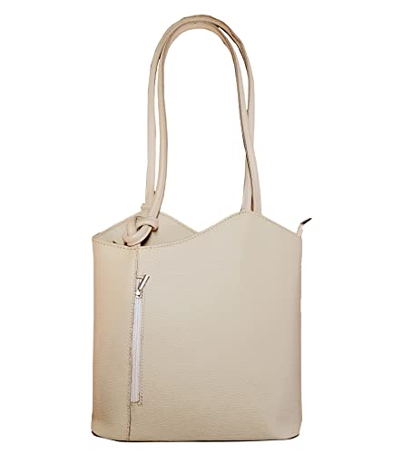 Freyday handtasche rucksack 2 in 1 echtleder glattleder beige hr03 verschiedene designs