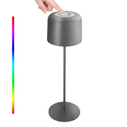 Produktbild: uuffoo akku-tischlampe metall led mit touch-schalter für innen und außen, wasserdicht IP54, 8 farben