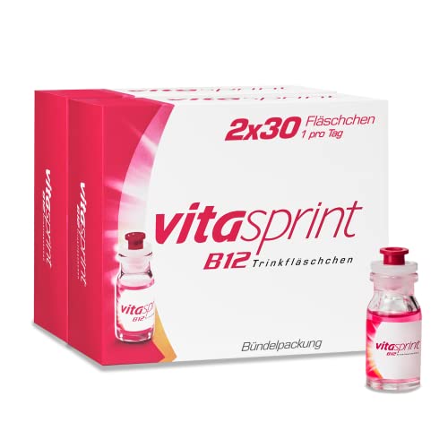 Vitasprint B12 Trinkfläschchen, 2x30 St.  Hochdosiertes Vitamin B12 für mehr Energie, weniger Müdigkeit und Erschöpfung