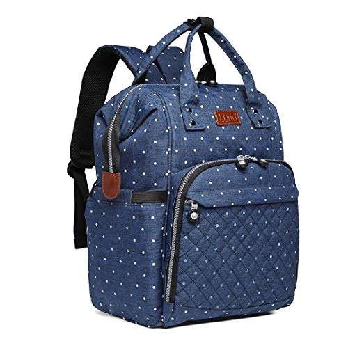 KONO Wickeltasche Wickelrucksack, Multifunktions Reise Rucksack, große Kapazität, 2 Kinderwagengurten, Neues Blau