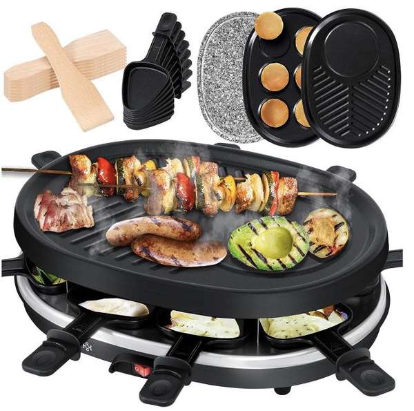 kesser raclette grill 3in1 mit naturgrillstein für 8 personen 49,80 euro