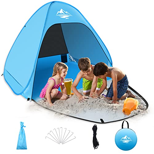 mimajor strandmuschel pop up zelt für 2-3 personen, uv-schutz 50+, tragbar, windschutz