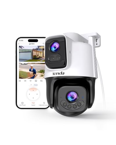 tenda ch9 6mp dual objektiv kamera mit ki fahrzeugerkennung außenkamera ip65