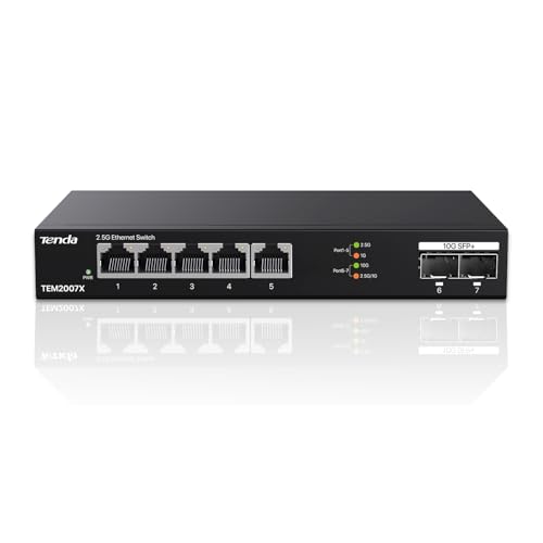Tenda Switch 2.5Gbit, 5x 2,5G Ports, 2x 10G SFP+ Ports
