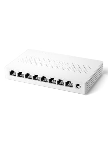 Tenda 2.5Gbit LAN Switch 8-Port, Unmanaged, Lüfterlos, Wandmontage für NAS/AP