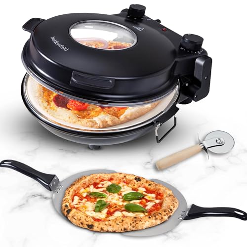 Produktbild: heidenfeld napoli pizza ofen 1200 watt bis 400 c elektrisch mit pizza steen