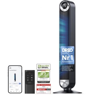 DREO 25 dB Smart Turmventilator, leise, 101,99 (statt 127)