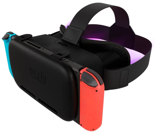 orzly vr brille für nintendo switch, switch oled, 3d headset zubehör schwarz