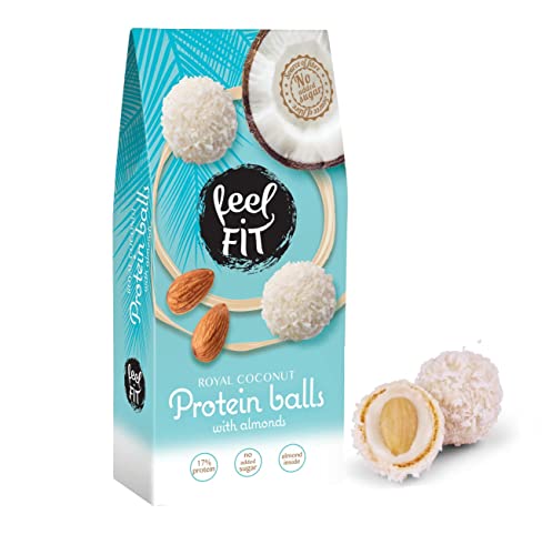 feel fit protein kokosnuss schokolade mit mandeln, 14 x 63 g, ohne zucker