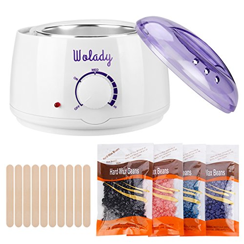 wolady wachserhitzer mit warmwachs 500 ml für haarentfernung gesicht arme beine axeln