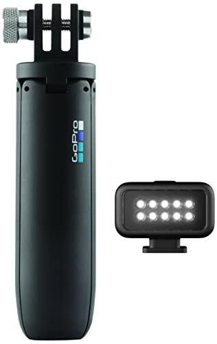 GoPro Light Mod, tragbares USB-C LED Licht, wasserfest, Mini-Stativ und Verlängerungsstange in Schwarz