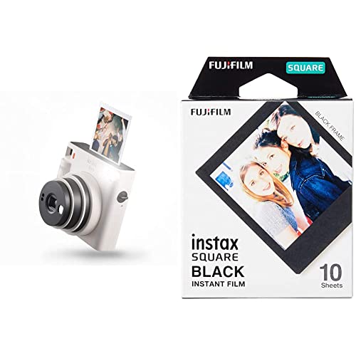 instax SQUARE SQ1 sofortbildkamera chalk weiß mit square film black frame 10 aufnahmen