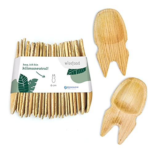 wisefood einweg spork 50 stück palmblatt göffel 2in1 biologisch abbaubar 6cm