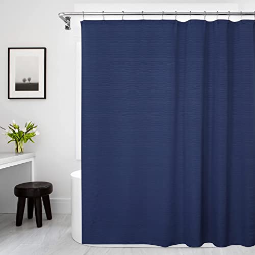 Duschvorhang waschbar marineblau 183 x 244 cm CAROMIO strukturiert anti-schimmel