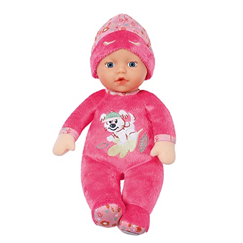 baby born sleepy stoffpuppe rosa, waschbar mit mütze und rassel, 30 cm, zapf creation