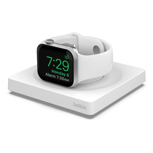 belkin apple watch ladegerät mit weckermodus, drahtloses ladepad, usb-c, kompatibel mit series 8, 7, 6, ultra