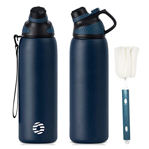 fj bottle edelstahl trinkflasche sport 1l mit magnetischem deckel