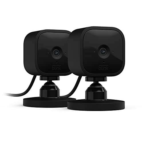 blink mini Überwachungskamera 1080p HD mit Nachtsicht und Zwei-Wege-Audio, 2 Stück schwarz
