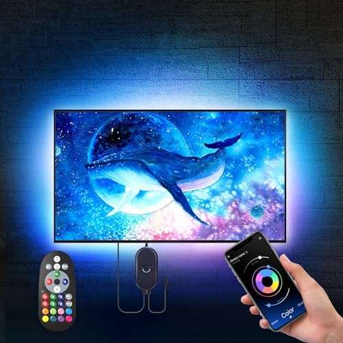 led tv hintergrundbeleuchtung 75-85 zoll, 5m rgb led strip, musik sync, usb