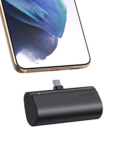 veger power bank 5000mAh usb c 20W pd tragbares ladegerät für samsung huawei schwarz