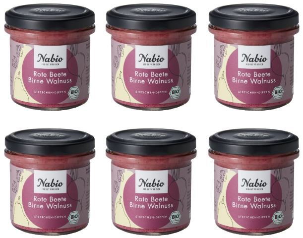 nabio mediterraner aufstrich 6er pack rote beete birne walnuss 12,52
