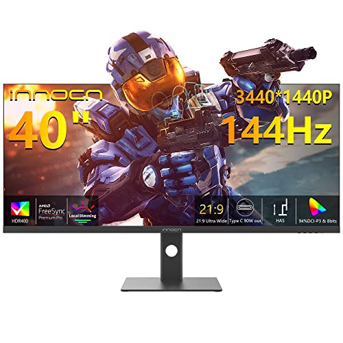 innoCN 4k gaming monitor 40", ultrawide 144Hz, 3440x1440, freeSync, HDR 400, USB C