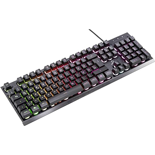 gaming-tastatur rengforce rf-gmk-250 usb deutsch qwertz beleuchtet schwarz