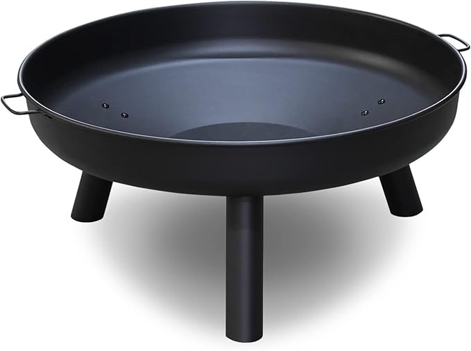 Feuerschale 82.5cm, Eisenschale mit Griffen für Balkon, Terrasse, Camping