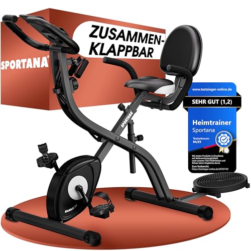 sportana heimtrainer fahrrad ergometer klappbar mit trainingsapp und lcd display