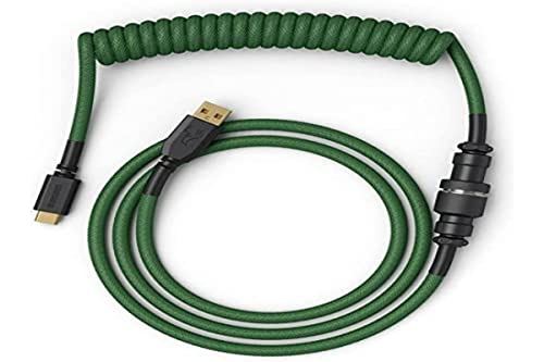 GLORIOUS Premium Coiled Keyboard Cable USB-A zu USB-C, 5-Pin Aviator, Forest Green
