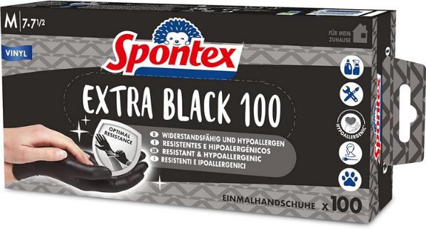 spontex extra black vinyl einmalhandschuhe 100er pack größe m-l ab 5,64